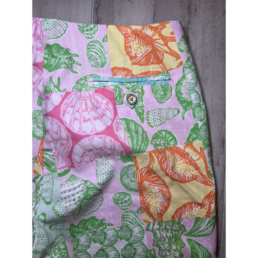 LILLY PULITZER (8) WHAT THE SHELL Patchwork-Capris-RESORTWEAR-Y2K-Classic-Luxury - Picture 4 of 14